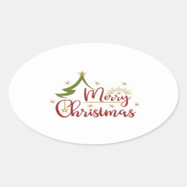 Sticker Ovale joyeux noël