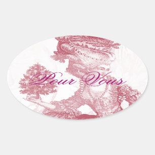 Sticker Ovale Joyeux Noel (Rouge) Pour Vous Don