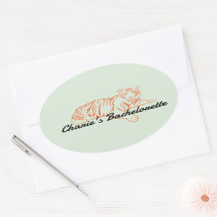 Sticker Ovale Jungle Tiger Bachelorette