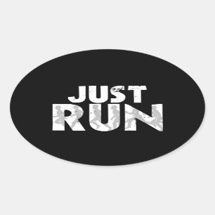 Sticker Ovale Juste courir