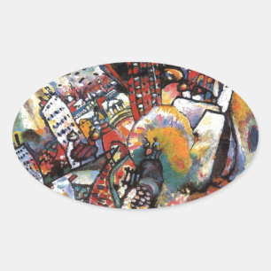 Sticker Ovale Kandinsky Moscou I Cityscape peinture Abstraite