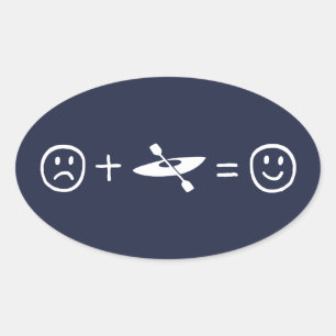 Sticker Ovale Kayaking vous rend heureux