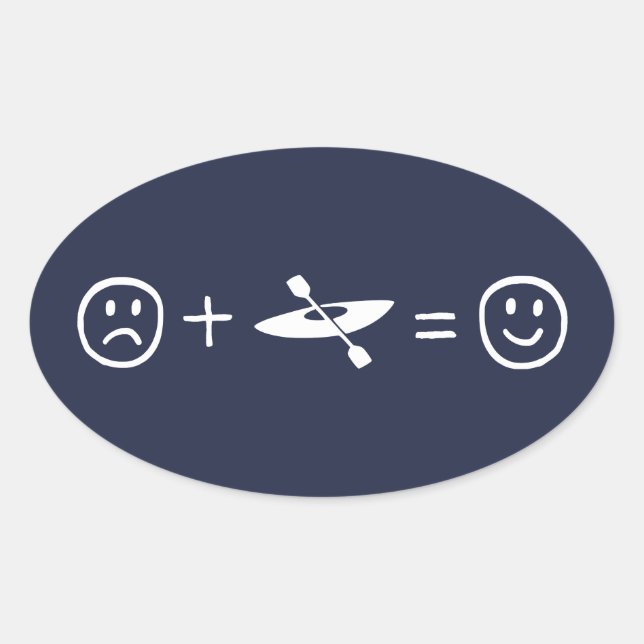 Sticker Ovale Kayaking Vous Rend Heureux (Devant)