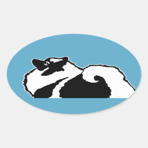 Sticker Ovale Keeshond Graphics - Cute Original Chig Art