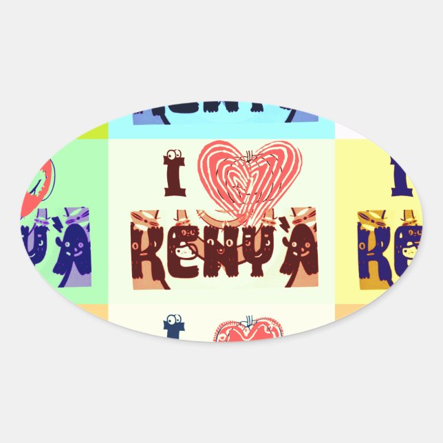 Sticker Ovale Kenya Travel Souvenir Pop (Devant)
