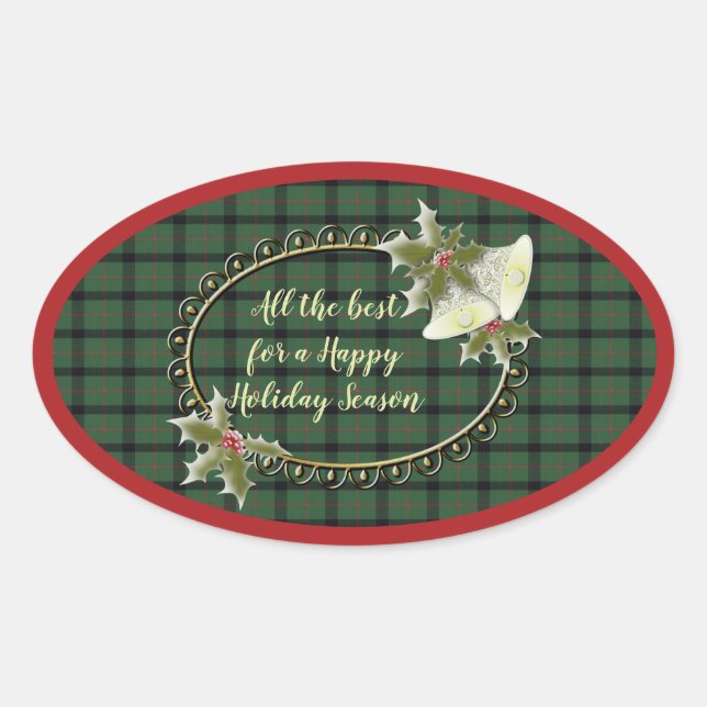 Sticker Ovale Kincaid Tartan d'origine écossaise (Devant)