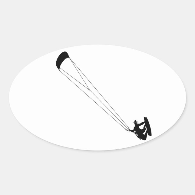 Sticker Ovale Kite Surfing Cowboy (Devant)
