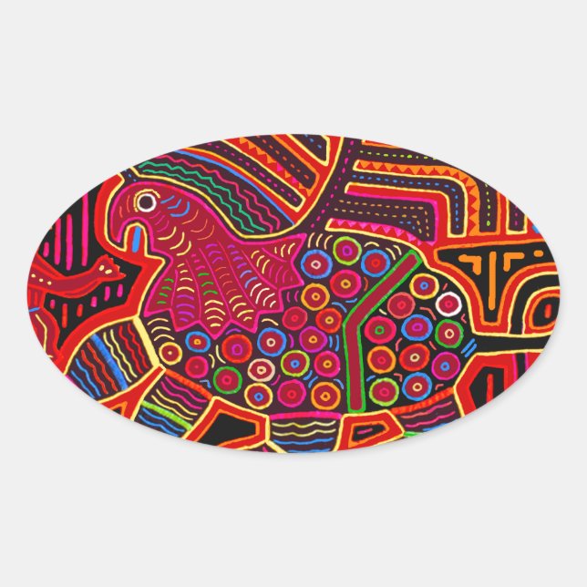 Sticker Ovale Kuna Indian Friendly Dragon (Devant)