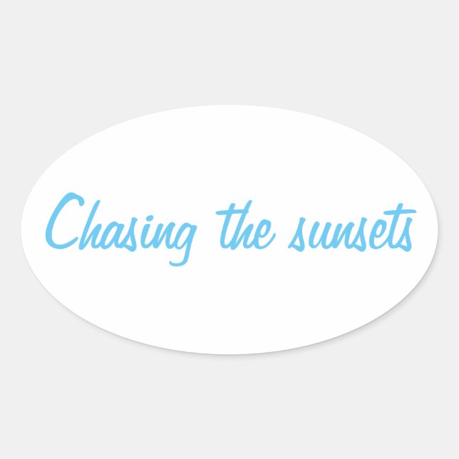 Sticker Ovale La Chasse Aux Couchers De Soleil (Devant)