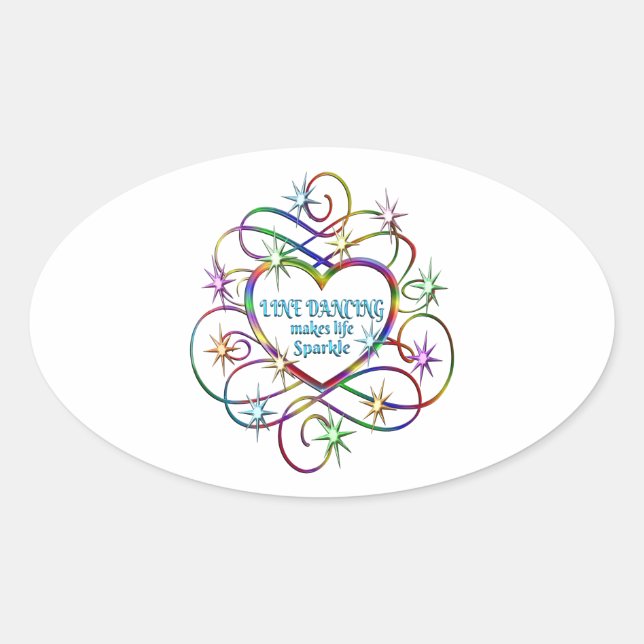 Sticker Ovale La Danse En Ligne Favorise La Vie (Devant)