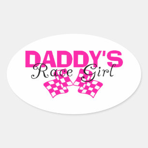 Sticker Ovale La fille de la race de papa
