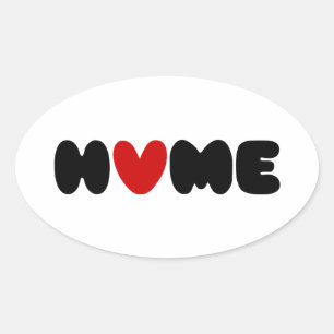 Sticker Ovale La Maison Est Là Où Le Coeur Est