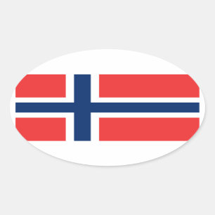 Sticker Ovale La Norvège/drapeau norvégien