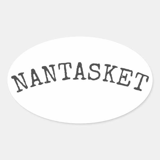Sticker Ovale La plage de Nantasket (Devant)