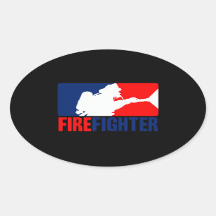 Sticker Ovale L'action des pompiers