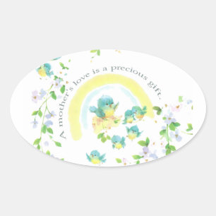 Sticker Ovale L'amour d'une mère est un cadeau précieux