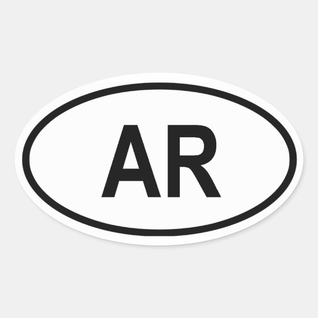 Sticker Ovale L'Arkansas "AR " (Devant)