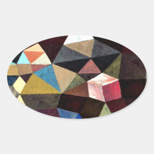 Sticker Ovale L'art de Paul Klee : Paysage cristallin