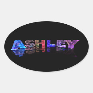 Sticker Ovale L'Ashley nommé dans les lumières 3D