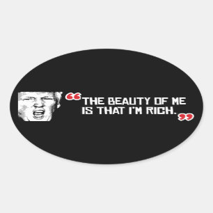Sticker Ovale L'atout indique que la beauté de moi est que je