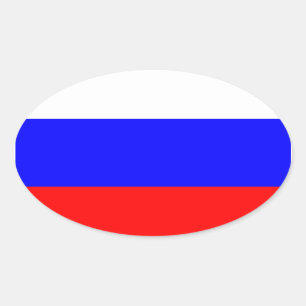 Sticker Ovale L'autocollant ovale du drapeau russe