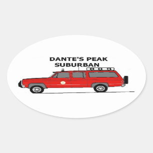 Sticker Ovale L'autocollant ovale suburbain maximal de Dante