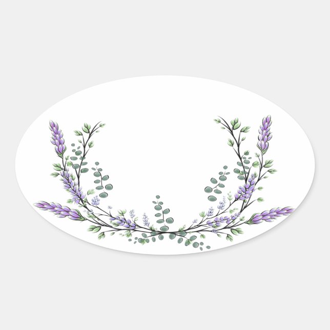 Sticker Ovale Lavande et Eucalyptus (Devant)