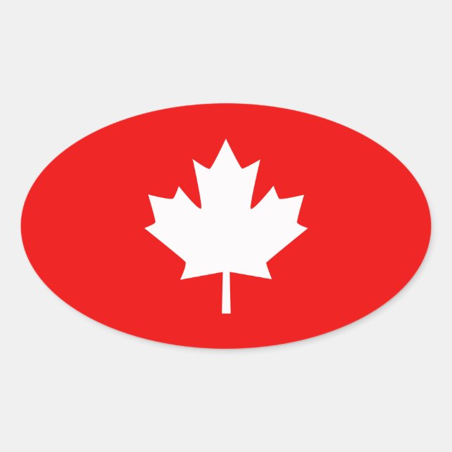 Sticker Ovale Le Canada Établit 1867 150 Ans Style (Devant)