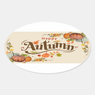 Sticker Ovale Le Citrouille d'automne d'automne