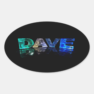 Sticker Ovale Le Dave nommé dans 3D s'allume (la photographie)