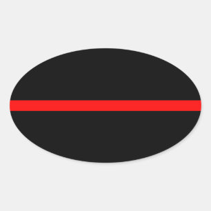 Sticker Ovale Le décodeur de ligne rouge rouge symbolique