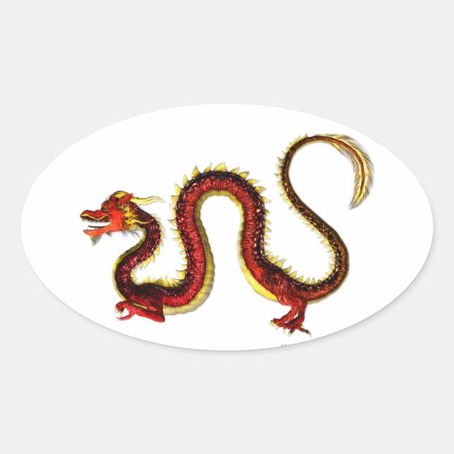 Sticker Ovale Le dragon de Ruby (Devant)