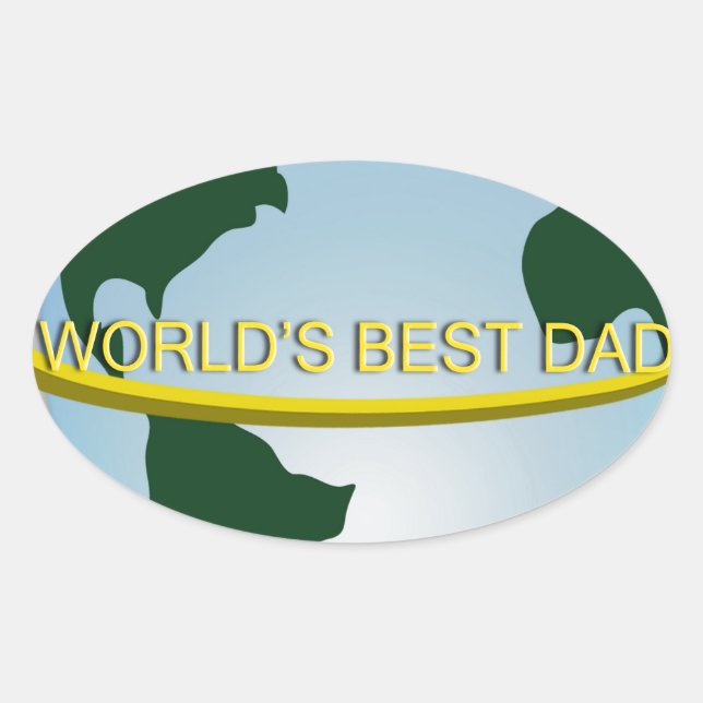 Sticker Ovale "Le meilleur papa du monde" (Devant)