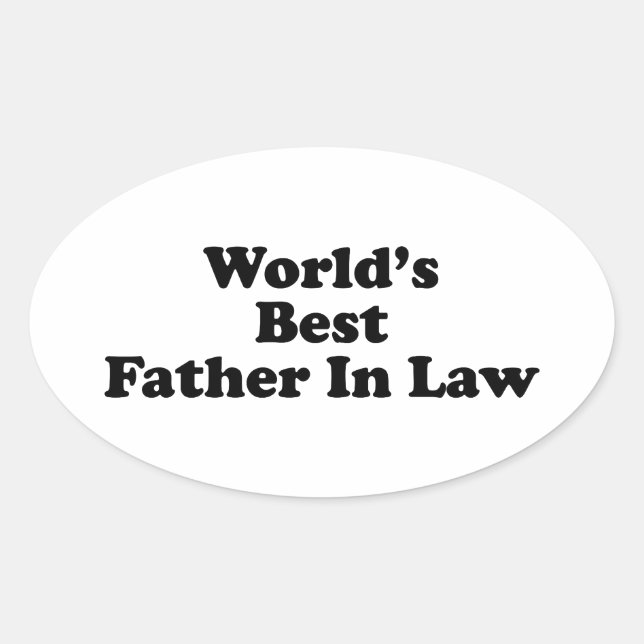 Sticker Ovale Le meilleur père du monde en droit (Devant)