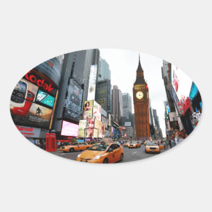 Sticker Ovale Le Monde Mixte ! - New York & Londres