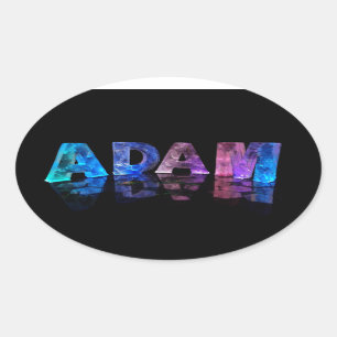 Sticker Ovale Le nom Adam en lumières