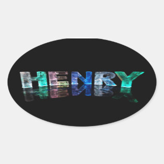 Sticker Ovale Le nom Henry en lumières 3D (photo)