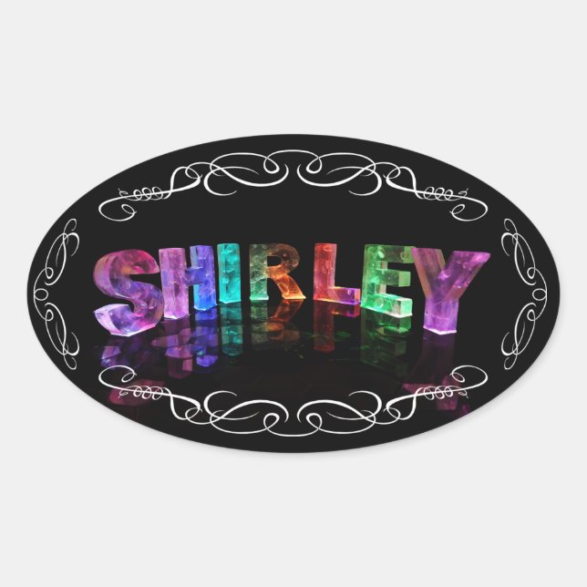 Sticker Ovale Le nom Shirley - Nom en lumières (Photographie) (Devant)