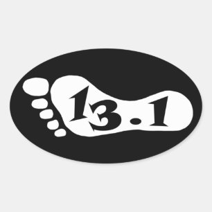 Sticker Ovale Le numéro 13.1, symbole du demi-marathon
