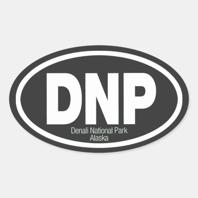 Sticker Ovale Le Parc national de Denali (Devant)
