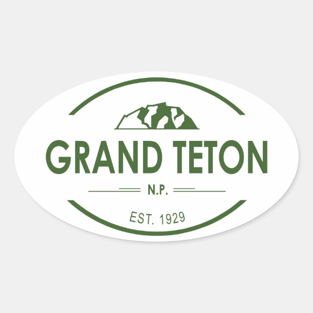 Sticker Ovale Le Parc national de Grand Teton (Devant)