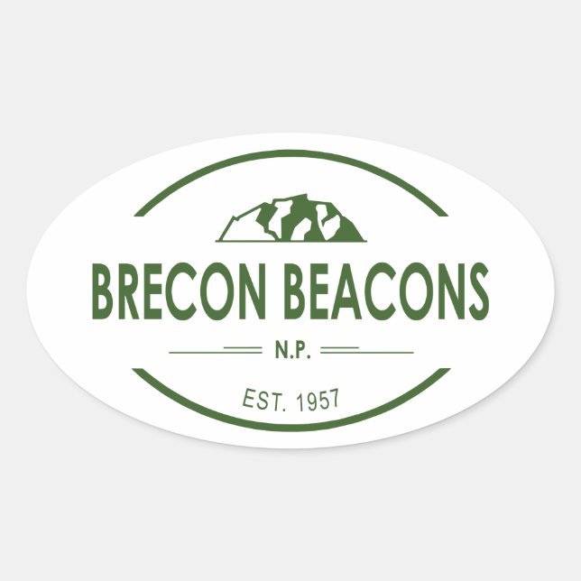 Sticker Ovale Le Parc national des Brecon Beacons (Devant)