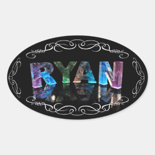 Sticker Ovale Le Ryan nommé dans 3D s'allume (la photographie)