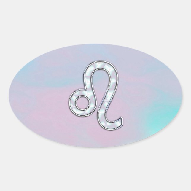 Sticker Ovale Léo Connexion Pastels Nacre Mère de style Pearl (Devant)