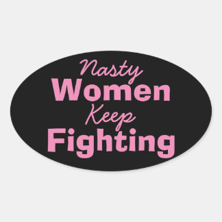 Sticker Ovale Les femmes malveillantes continuent à se battre