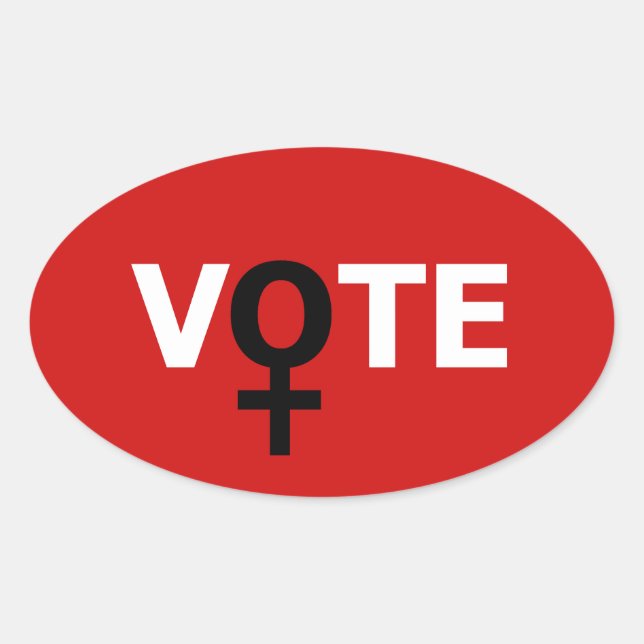 Sticker Ovale Les Femmes Votent - Suffrage Féministe Stick Polit (Devant)