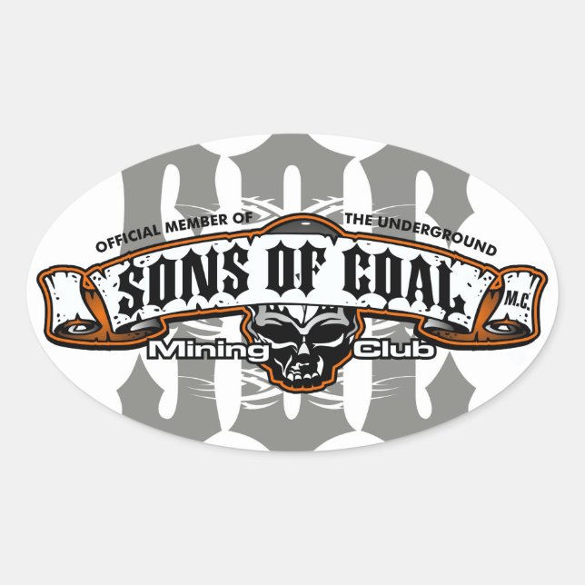 STICKER OVALE LES FILS DU CLUB MINIER DU CHARBON (Devant)