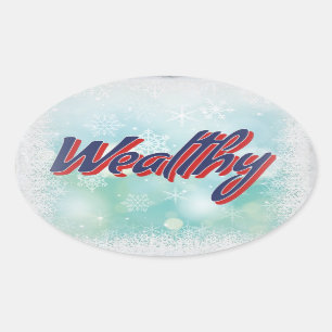 Sticker Ovale Les incantations chanceuses : Sage sain et riche