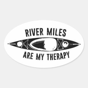 Sticker Ovale Les kilomètres de rivière sont ma thérapie en kaya