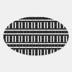 Sticker Ovale Lettre initiale H monogramme